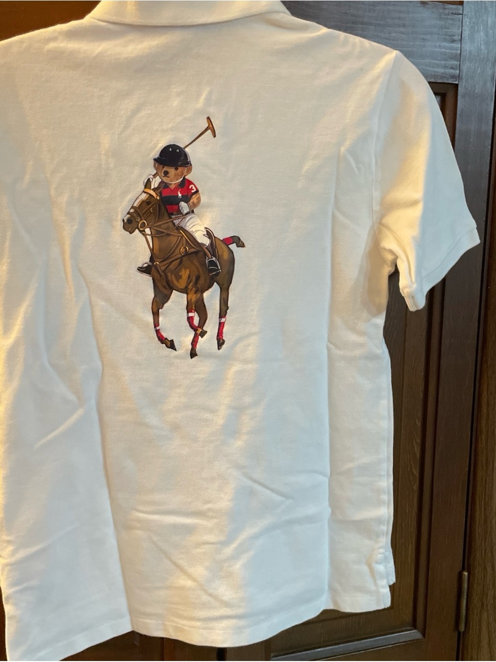 Polo by Ralph Lauren White Kids Polo with Polo Player Motif on back and front